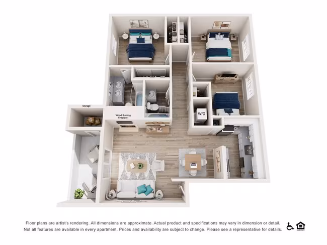 3 Bedroom 2 Bath - Classic TT-103 floor plan